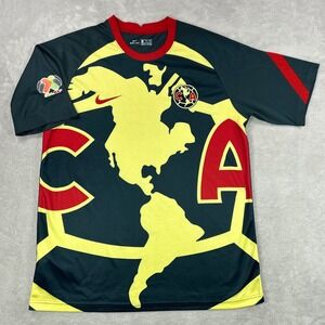 Club America Nike Dri-Fit Soccer Jersey #21 Mens XXL Blue Yellow Aguilas